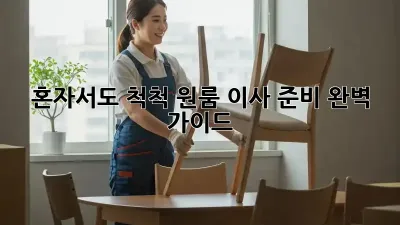 혼자서도 척척! 원룸 이사 준비 완벽 가이드