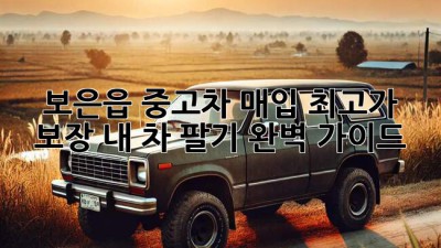 보은읍 중고차 매입 최고가 보장! 내 차 팔기 완벽 가이드
